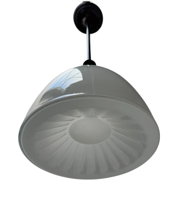 Art Nouveau Pendant Lamp with Ultra Rare Milk Glass Shade, 1900s